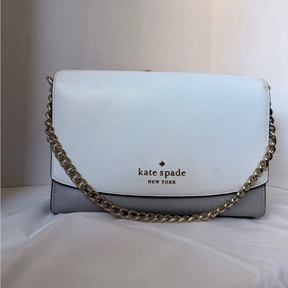 Kate Spade White and Gray Shoulder Bag